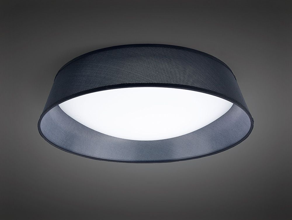M4966 Mantra Nordica Flush Ceiling Fitting 30W LED 60CM White Acrylic Black Shade