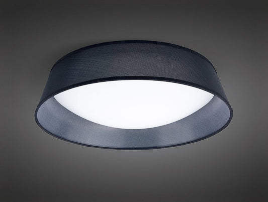 M4966 Mantra Nordica Flush Ceiling Fitting 30W LED 60CM White Acrylic Black Shade