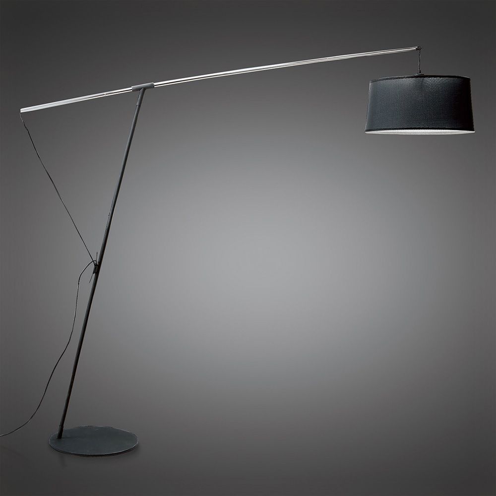 M4968 Mantra Nordica Floor Lamp E27 Black Shade Black Polished Chrome