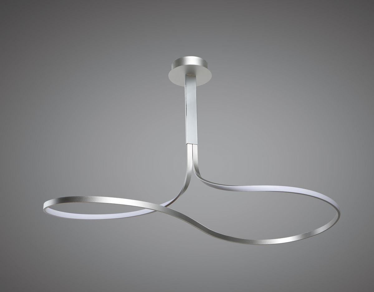 M5002 Mantra Nur XL Ceiling Fitting 50W LED Silver Frosted Acrylic Polished Chrome