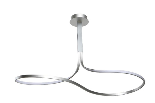 M5820 Mantra Nur XL LED Ceiling Fitting 50W 3000K 3900lm Dimmable Silver Frosted Acrylic Polished Chrome