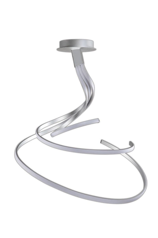 M5821 Mantra Nur XL LED Ceiling Fitting 80W 3000K 6200lm Dimmable Silver Frosted Acrylic Polished Chrome