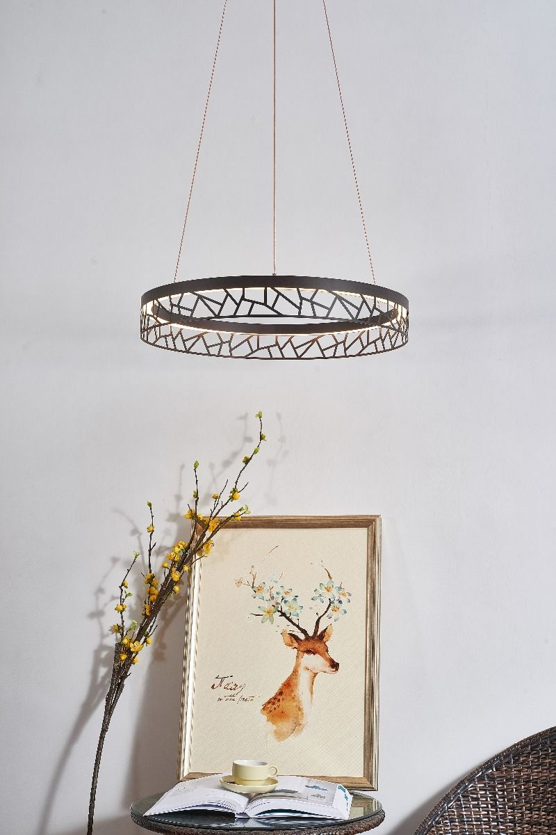 PD18022-60-1A CB Avivo Mosaic 1 Light LED Pendant Coffee Black Ceiling Fitting