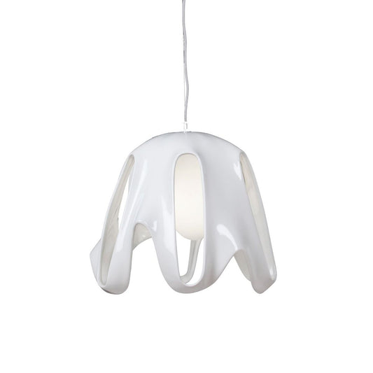M3740 VINTAGEMantra Phantom Pendant 1 Light E27 Gloss White Frosted White Glass Polished Chrome