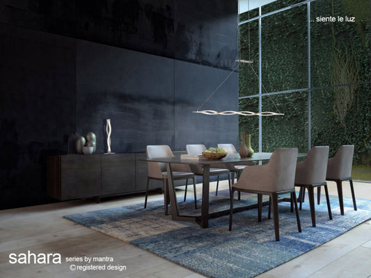 M4864 Mantra Sahara Pendant 36W LED 3000K, 2520lm, Dimmable Silver Frosted Acrylic Polished Chrome