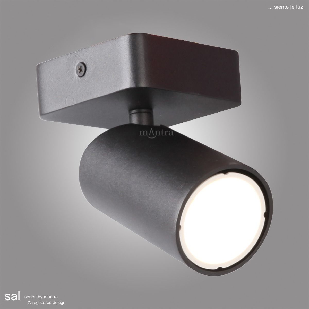 M6713 Mantra Sal 1 Light Spotlight GU10 Matt Black
