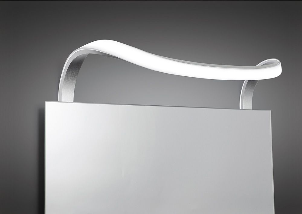 M5087 Mantra Sisley Wall Lamp 12W LED Chrome IP44 3000K 840lm Silver Frosted Acrylic Polished Chrome