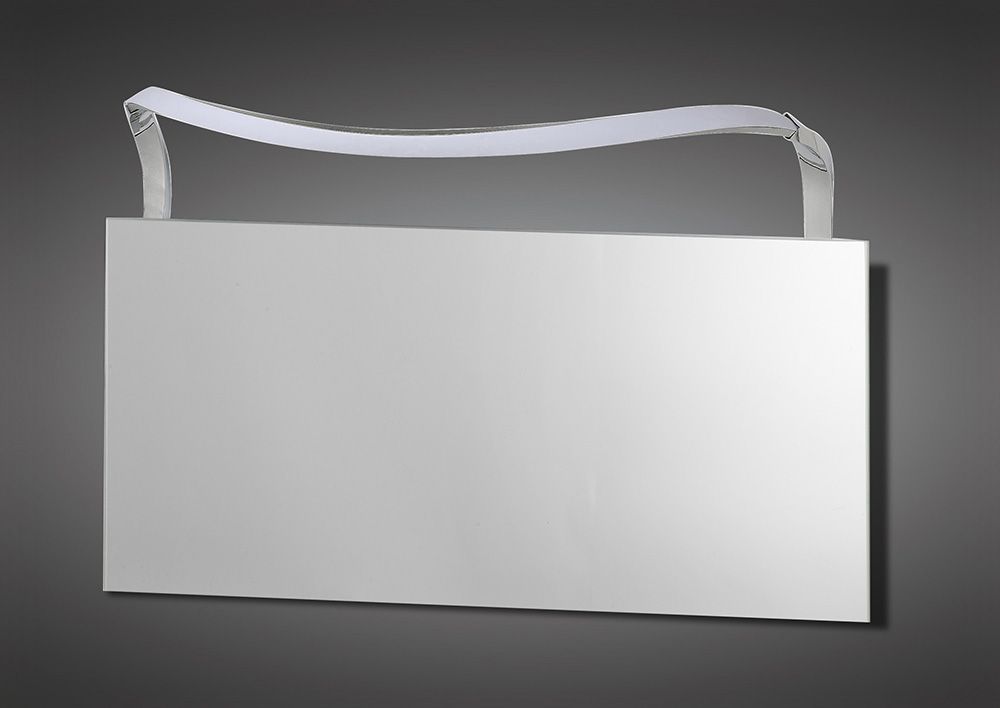 M5089 Mantra Sisley Wall Lamp 12W LED Big Wave IP44 4000K 950lm Silver Frosted Acrylic Polished Chrome