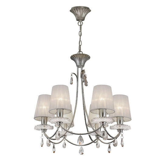 M6302 Mantra Sophie Medium 6 Light Silver Chandelier