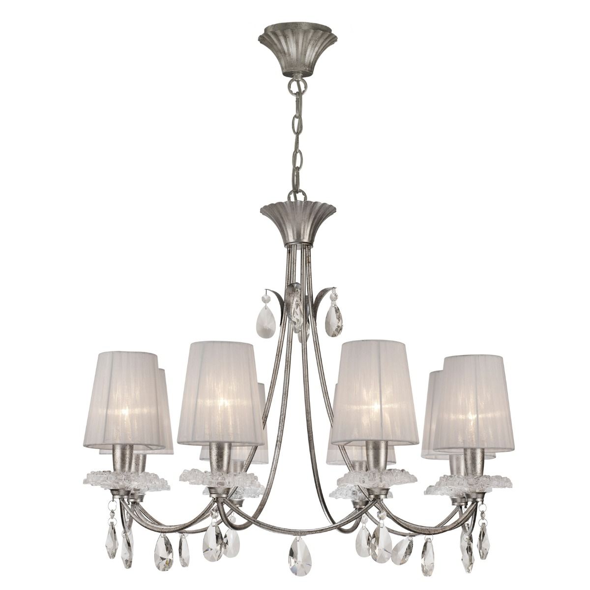 M6301 Mantra Sophie Large 8 Light Silver Chandelier