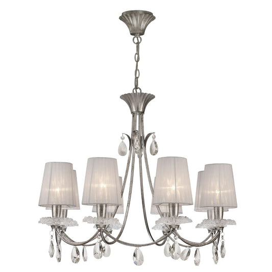 M6301 Mantra Sophie Large 8 Light Silver Chandelier