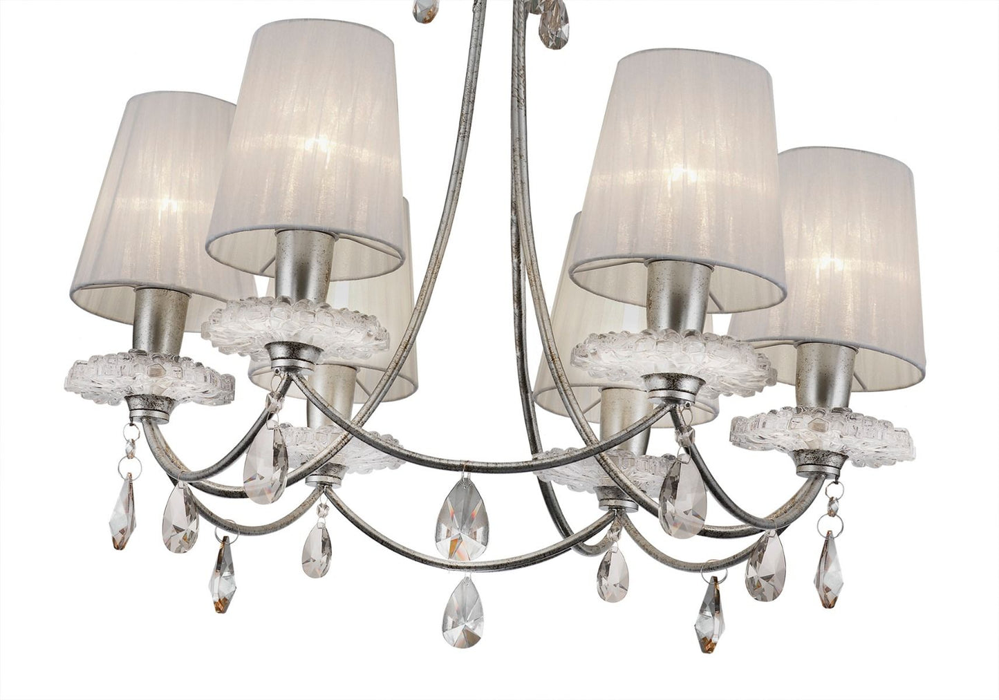 M6302 Mantra Sophie Medium 6 Light Silver Chandelier