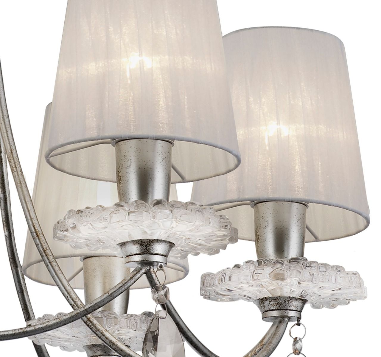 M6302 Mantra Sophie Medium 6 Light Silver Chandelier