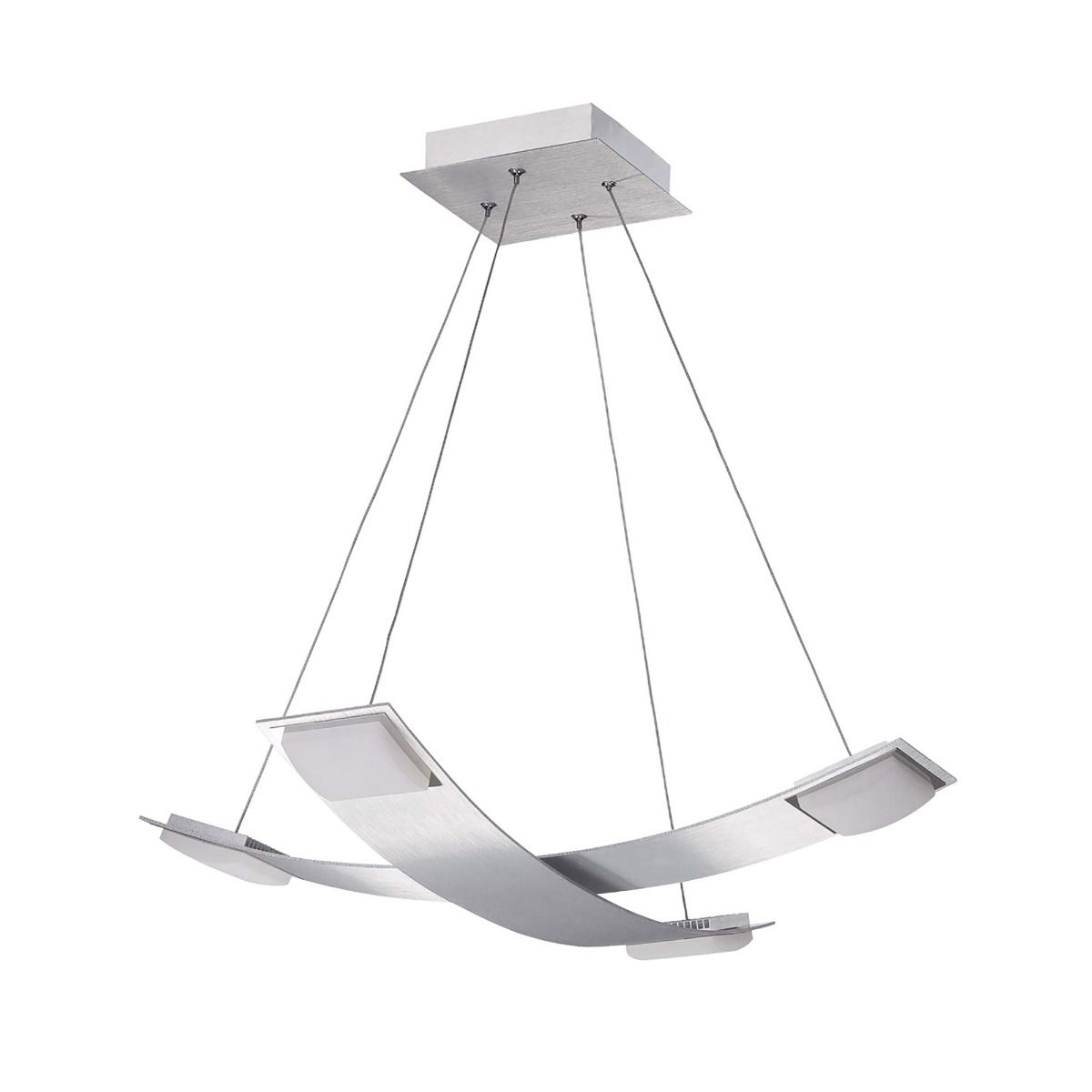 M8331 Mantra Thea Pendant 4 Light 28W LED 3000K 2520lm Satin Aluminium Frosted Acrylic