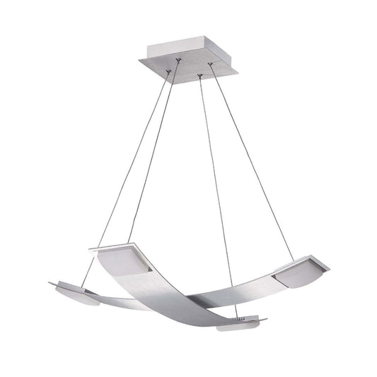M8331 Mantra Thea Pendant 4 Light 28W LED 3000K 2520lm Satin Aluminium Frosted Acrylic