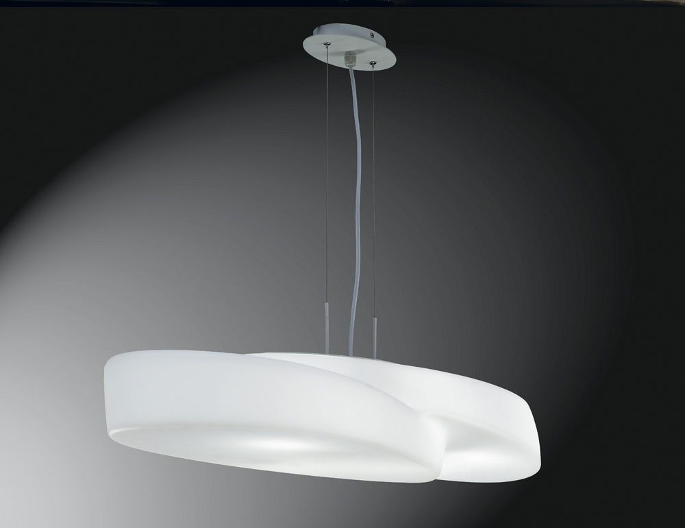 M1890 Mantra Ufo Pendant Fitting 6 Light Indoor Matt White Opal White