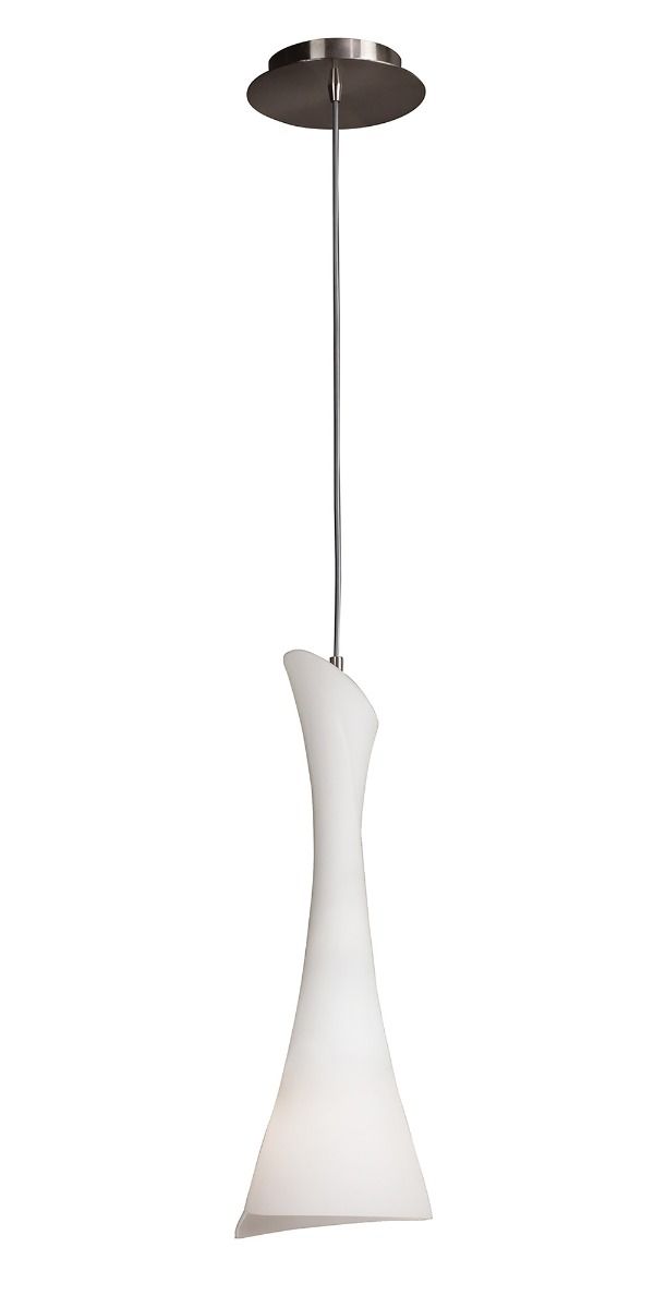 M0772 Mantra Zack Single Light Opal Glass And Matt Nickel Pendant