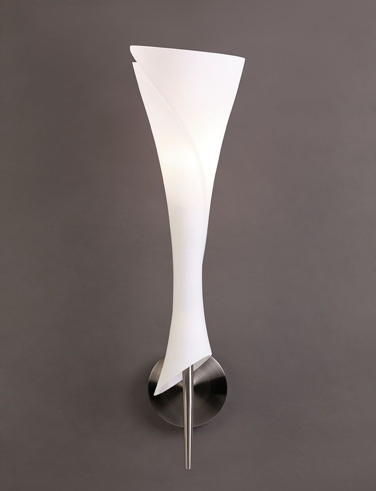 M0773/S Mantra Zack Single Light Opal Matt Nickel Wall Light Switched