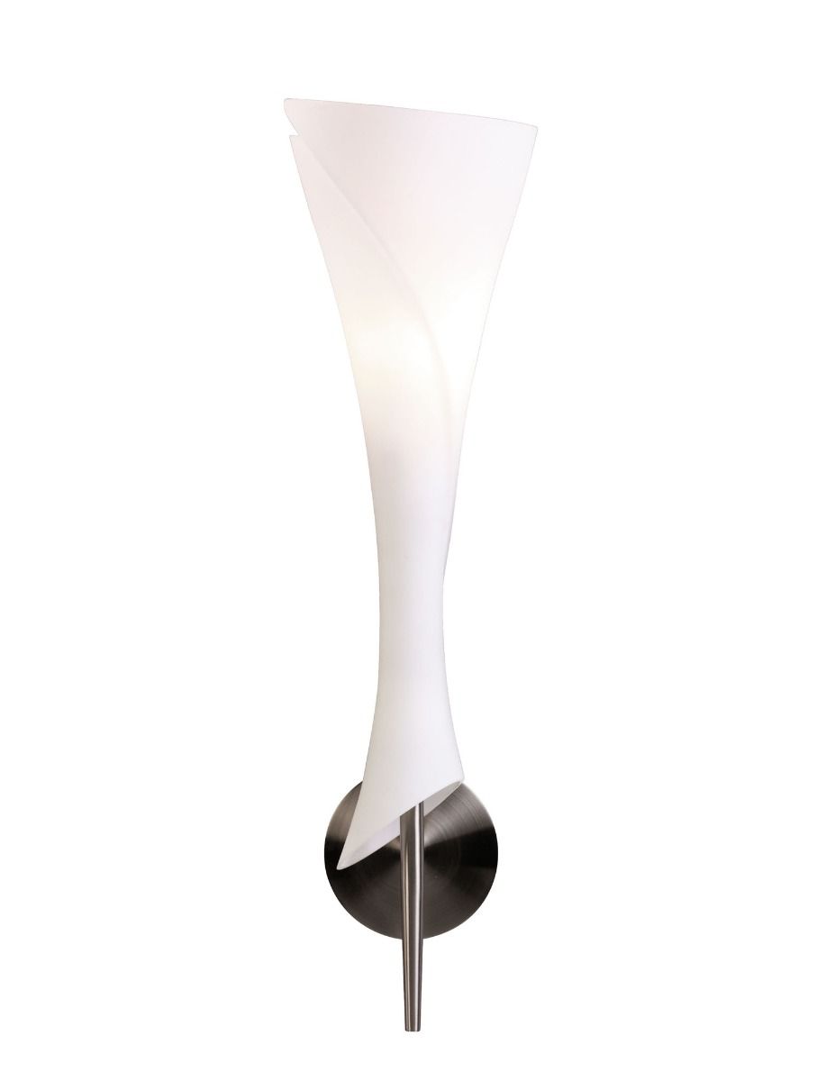 M0773/S Mantra Zack Single Light Opal Matt Nickel Wall Light Switched