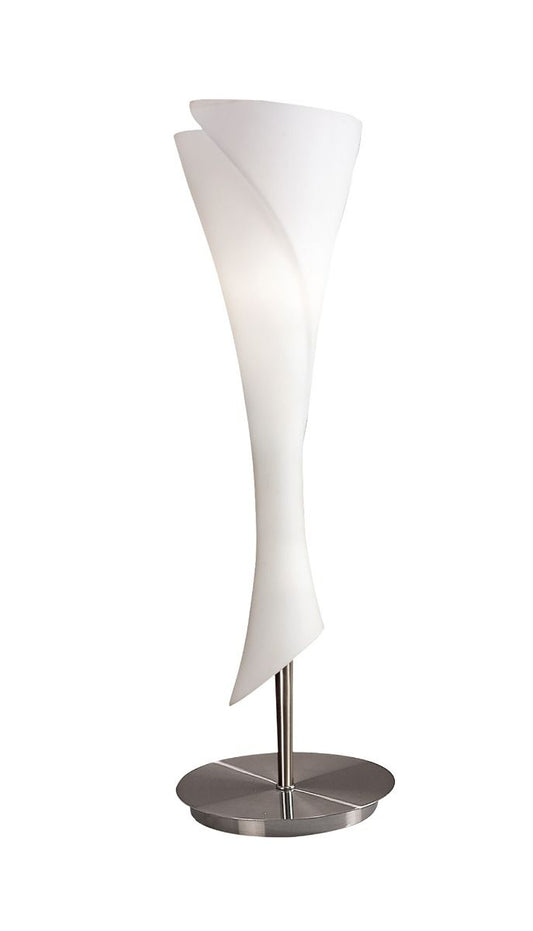 M0774 Mantra Zack Single Light Opal Glass And Matt Nickel Table Lamp